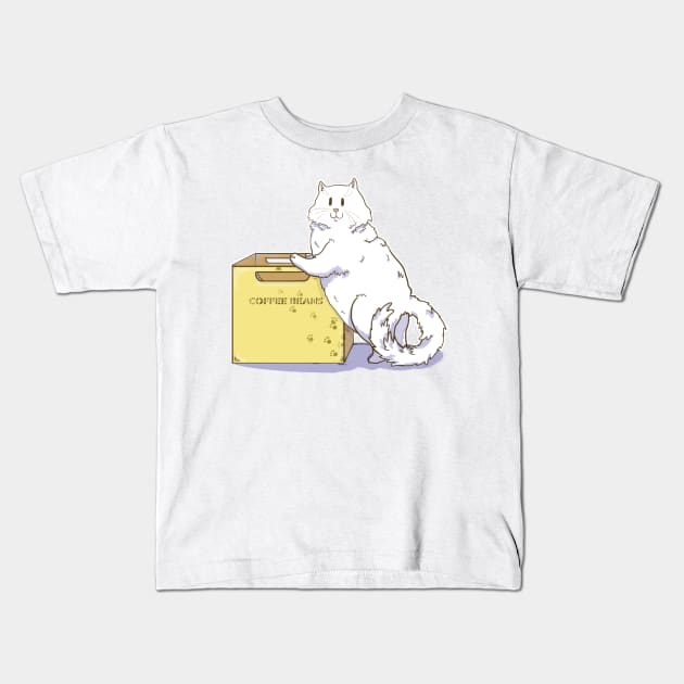 Coffee Beans and Paws Kids T-Shirt by LocalCryptid